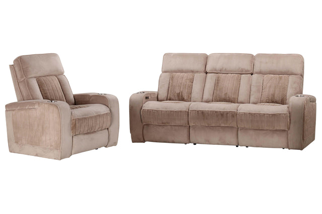 Parker House Equinox - Power Reclining Sofa And Recliner - Mushroom