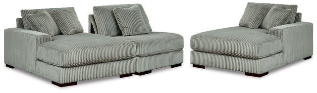 Ashley Lindyn - Fog - 3-Piece Sectional With Double Chaises