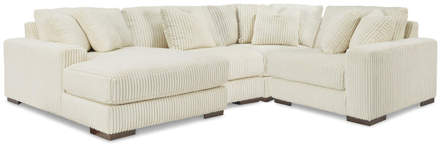 Ashley Lindyn - Ivory - 4-Piece Sectional With LAF Corner Chaise
