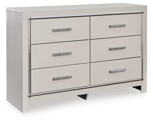 Ashley Zyniden Six Drawer Dresser - Silver