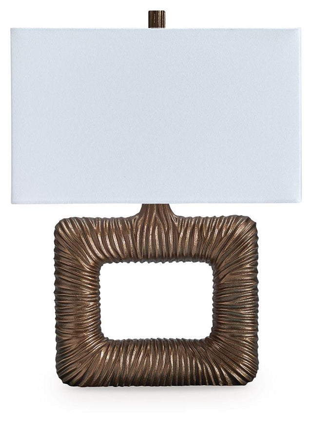 Ashley Garronby Metal Table Lamp (1/CN) - Antique Brass Finish