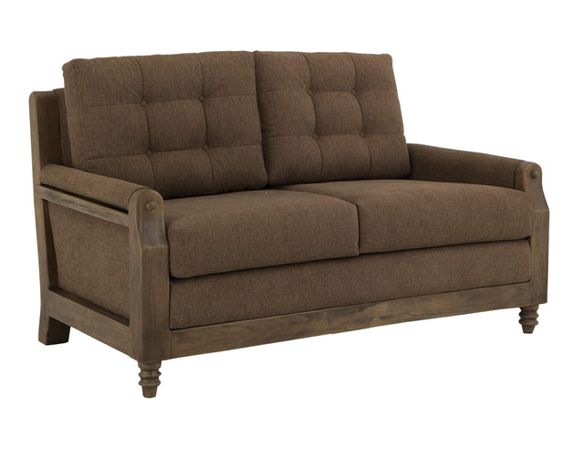 International Furniture Direct Xel-Ha II - Upholstered Loveseat - Carnelian Brown