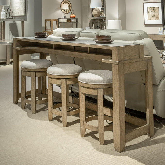 Liberty Furniture Millstone - Upholstered Console Swivel Stool (RTA) - Nutmeg