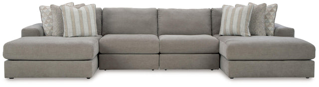 Ashley Avaliyah - Ash - 4-Piece Double Chaise Sectional