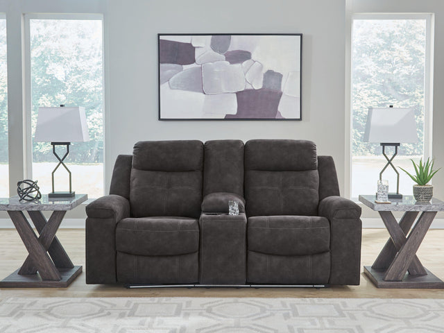 Ashley Brysonview DBL Rec Loveseat w/Console - Charcoal