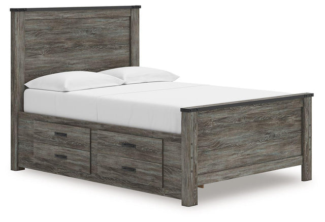 Ashley Frandern - Black / Gray - Full Panel Bed With Storage