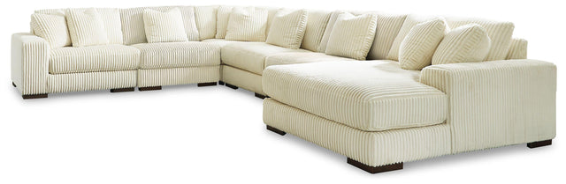Ashley Lindyn - Ivory - 6-Piece Sectional With RAF Corner Chaise