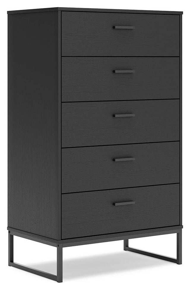 Ashley Socalle Five Drawer Chest - Black