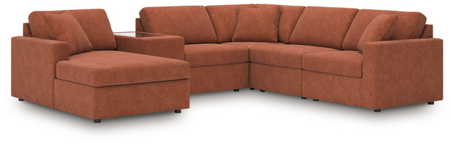 Ashley Modmax - Spice - 6-Piece Sectional With Laf Corner Chaise, Raf Corner Chair And Storage Console