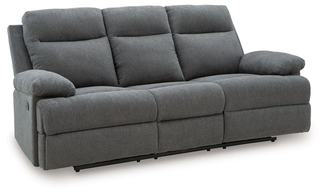 Ashley Side-Swipe REC Sofa w/Drop Down Table - Charcoal
