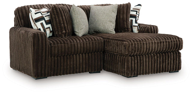 Ashley Midnight-Madness - 2-Piece Sectional With RAF Corner Chaise - Chocolate