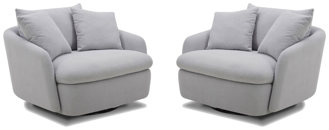 Parker House Boomer - Large Swivel Chair With 2 Toss Pillows (Set of 2) - Dove Gray