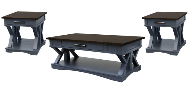 Parker House Americana Modern - Cocktail Table With 2 End Tables - Denim