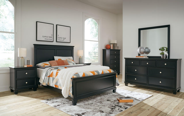 Ashley Lanolee - Black - 7 Pc. - Dresser, Mirror, Full Panel Bed, 2 Nightstands