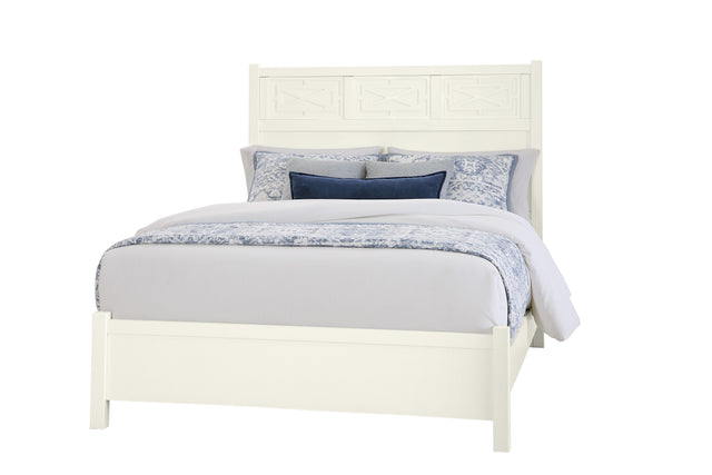 Vaughan-Bassett Tide & Timber - Queen - Fretwork Panel Bed - Soft White Maple