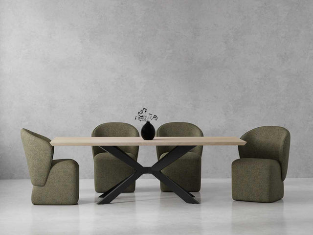 Parker House Crossings - Rectangular Dining Table With 4 Upholstered Chairs - Natural & Green