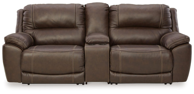 Ashley Dunleith - Chocolate - 3-Piece Power Reclining Loveseat With Console
