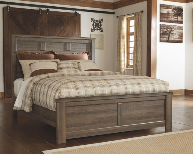 Ashley Juararo - Dark Brown - Queen Panel Bed