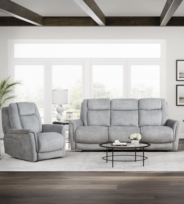 Parker House Linus - Power Reclining Sofa And Recliner - Hudson Gray
