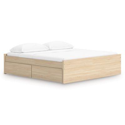 Ashley Onita - Natural - King Platform Bed With 1 Side Storage