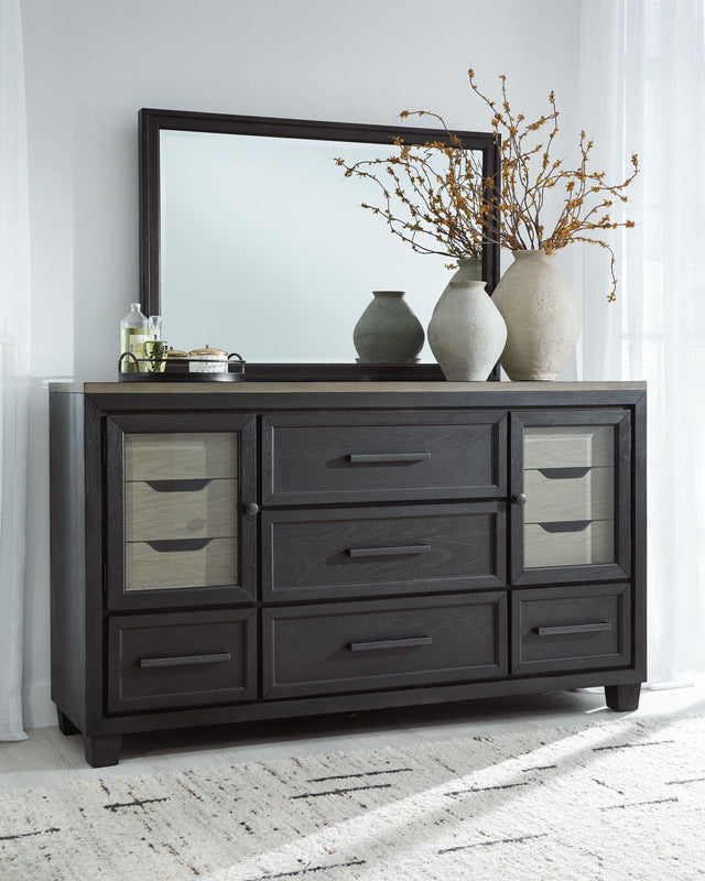 Ashley Foyland - Black / Brown - Dresser, Mirror