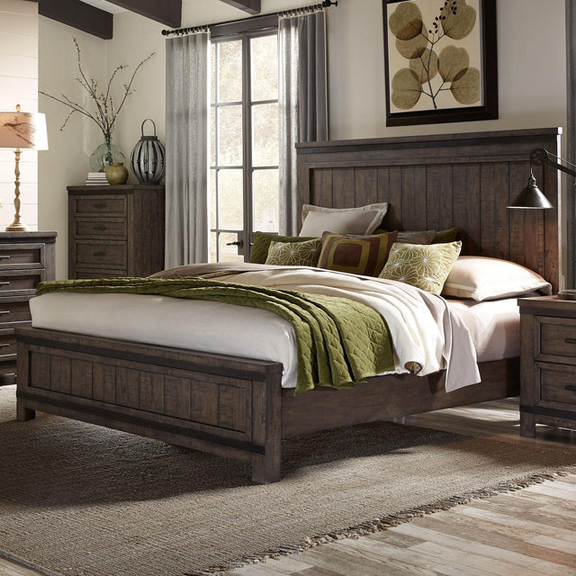 Liberty Furniture Thornwood Hills - California King Panel Bed - Dark Brown
