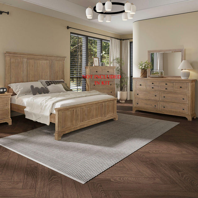 Liberty Furniture Haven Hills - 3 Piece Bedroom Set (Queen Panel Bed, Dresser & Mirror) - Camel Beige