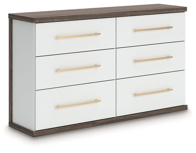 Ashley Kendanport Six Drawer Dresser - Brown/White