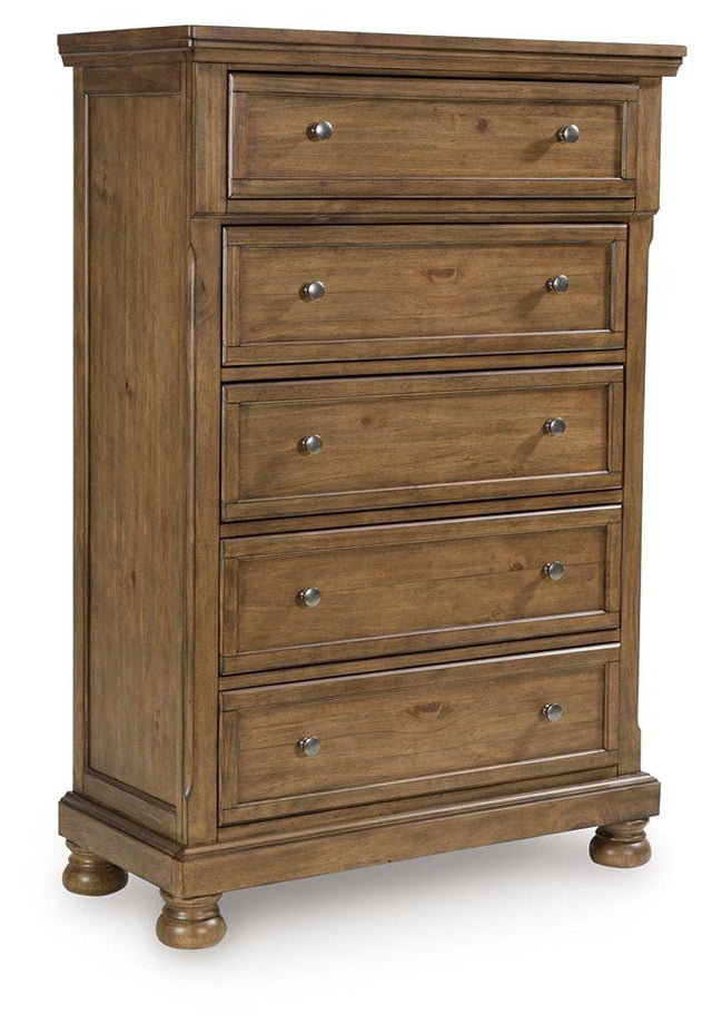 Ashley Feddinger Five Drawer Chest - Medium Brown
