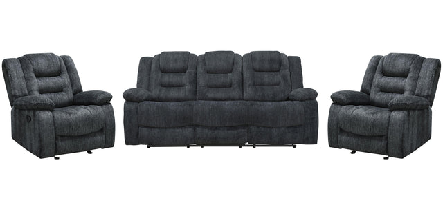 Parker House Bolton - Manual Glider Reclining Sofa And 2 Recliners - Misty Storm