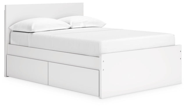Ashley Onita - White - Full Panel Platform Bed With 2 Side Storage