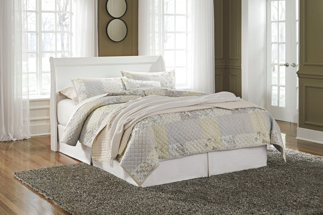 Ashley Anarasia - White - Queen Sleigh Headboard with Bolt on Bed Frame
