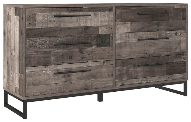 Ashley Neilsville Six Drawer Dresser - Multi Gray