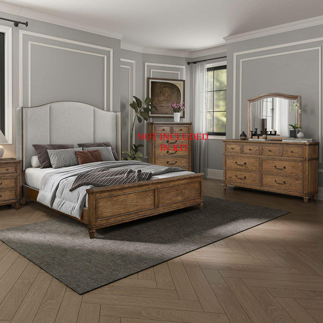 Liberty Furniture Harrison Heights - 3 Piece Bedroom Set (Queen Shelter Bed, Dresser & Mirror) - Sienna