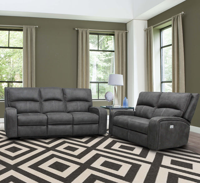 Parker House Polaris - Power Reclining Sofa And Loveseat - Slate