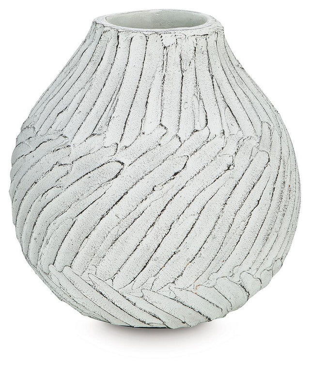 Ashley Shelvie Vase - Distressed White