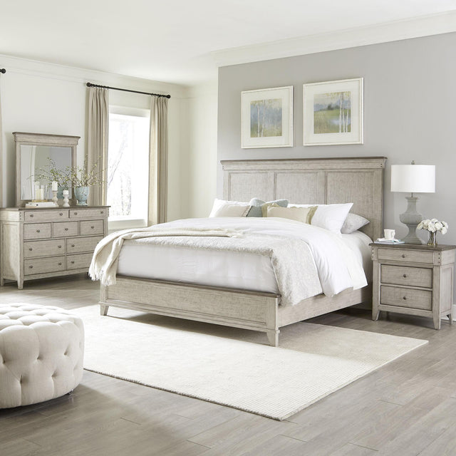 Liberty Furniture Ivy Hollow - 4 Piece Bedroom Set (Queen Panel Bed, Dresser And Mirror, Nightstand) - White