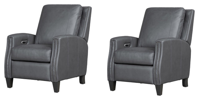 Parker House Hunter - Power Cordless High Leg Recliner (Set of 2) - Echo Gray