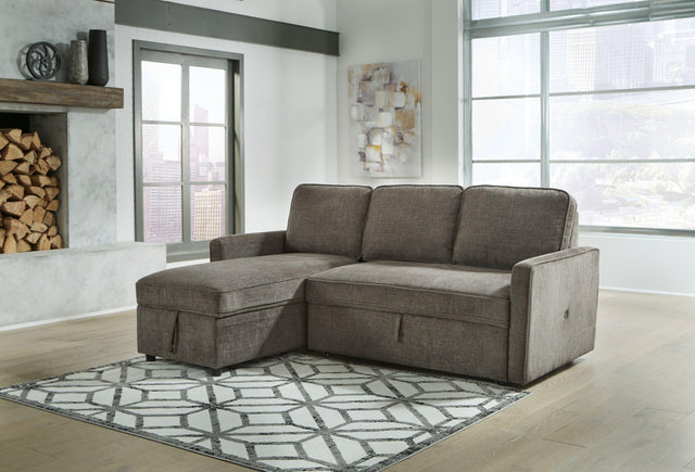 Ashley Kerle - Charcoal - Left Arm Facing Chaise With Pop Up Bed 2 Pc Sectional