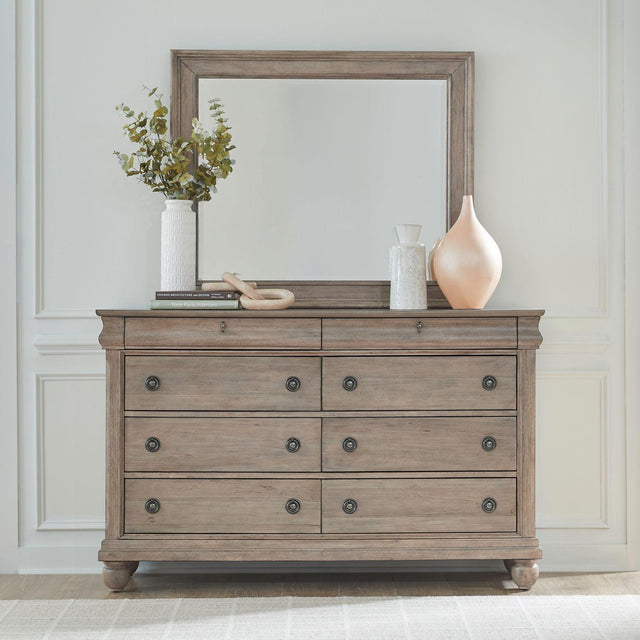 Liberty Furniture Rustic Traditions - Dresser & Mirror - Brown