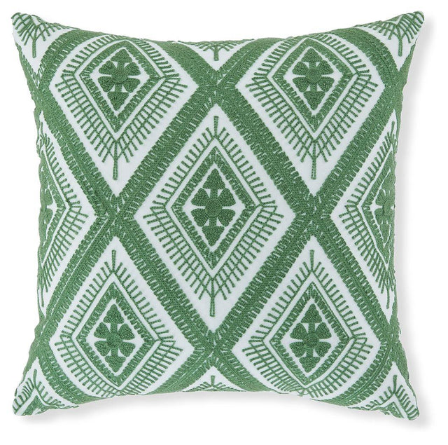 Ashley Bellvale Pillow (4/CS) - Green/White