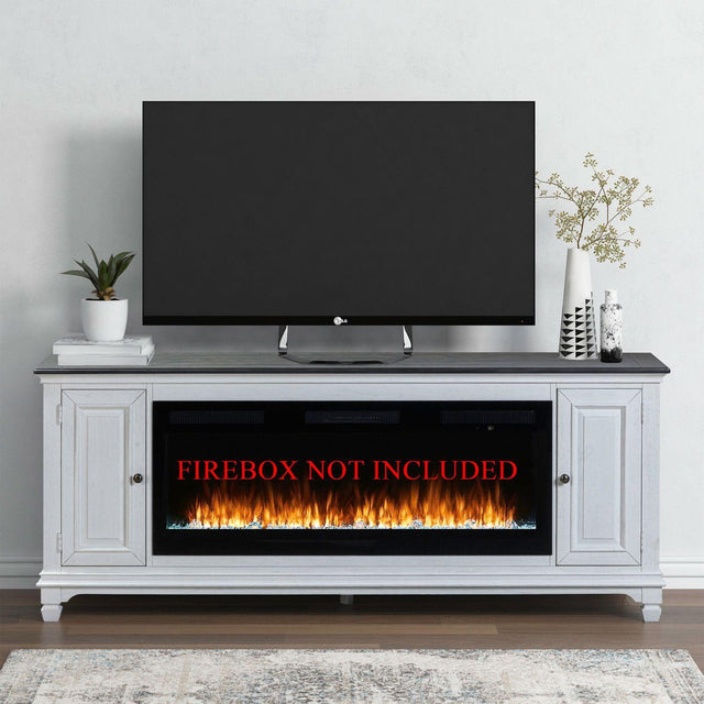 Liberty Furniture Fireplace TV Consoles - 80" Fireplace TV Console FTS - White