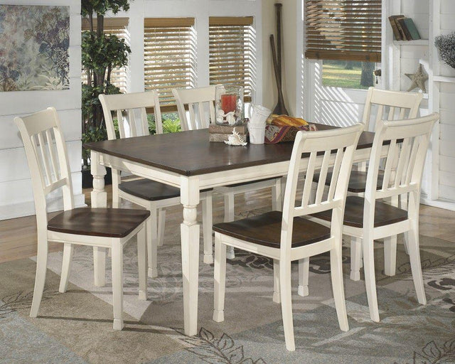 Ashley Whitesburg - White - 7 Pc. - Dining Room Table, 6 Side Chairs