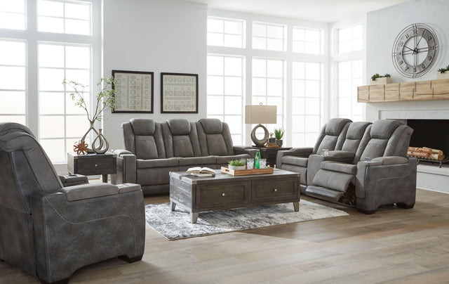Ashley Next-gen Durapella - Slate - 3 Pc. - Power Sofa, Loveseat, Recliner