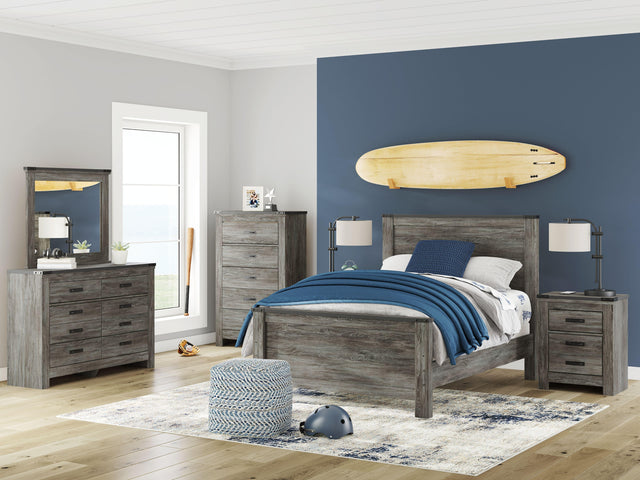 Ashley Frandern - 5 Pc. - Dresser, Mirror, Full Panel Bed - Black / Gray