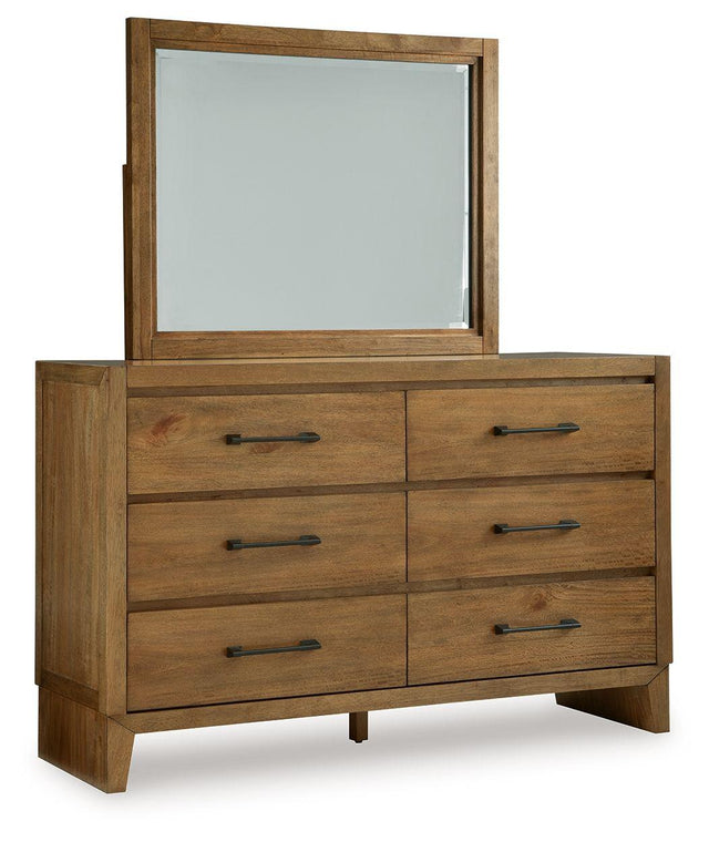 Ashley Sherbana - Light Brown - Dresser And Mirror