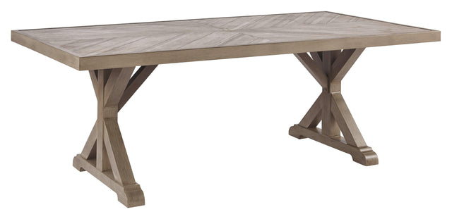 Ashley Beachcroft RECT Dining Table w/UMB OPT - Beige