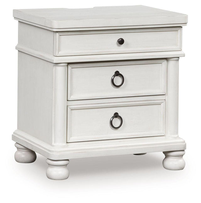 Ashley Rowlenstown Three Drawer Night Stand - Antique White