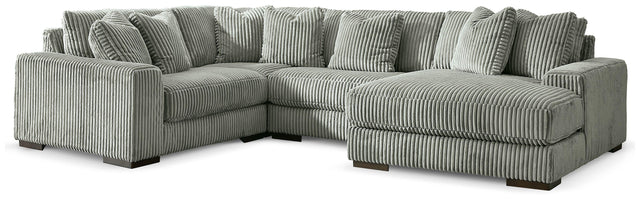 Ashley Lindyn - Fog - 4-Piece Sectional With RAF Corner Chaise