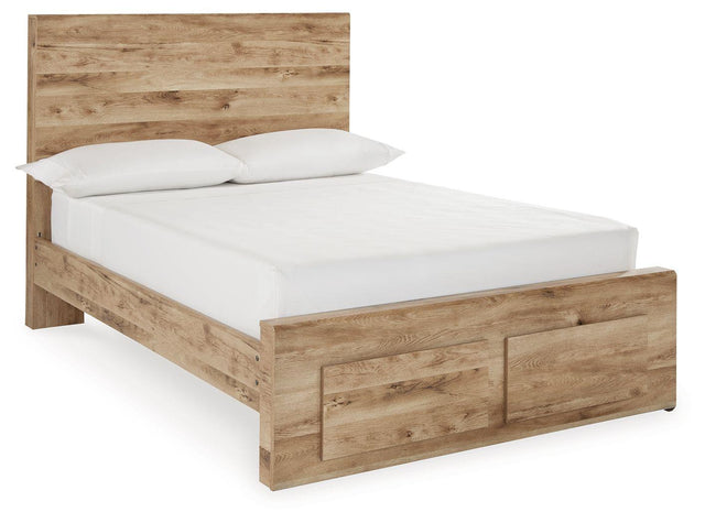 Ashley Hyanna - Tan - Full Panel Bed With Storage Footboard